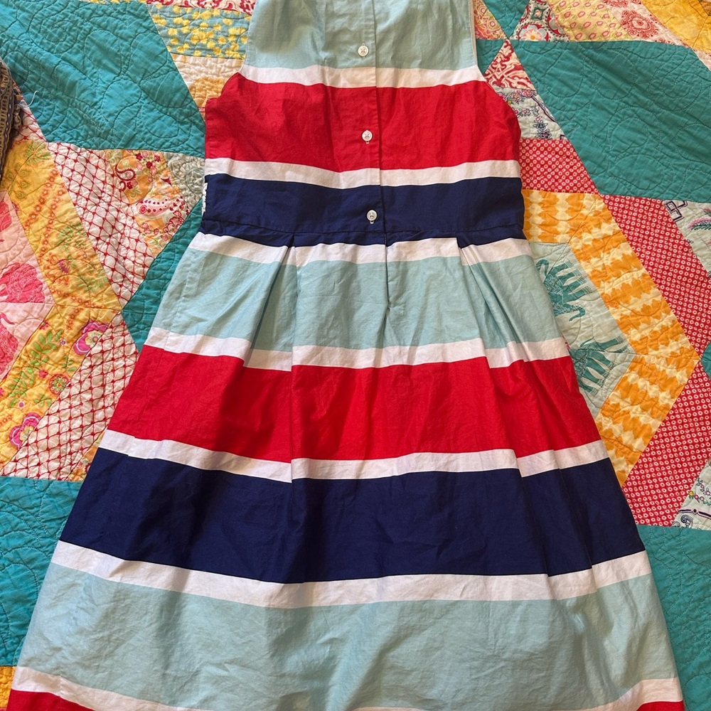 Janie and Jack Red, Blue, and White Striped Dress - Picture 2 of 8